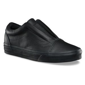 Vans Old Skool Black Leather Laceless DX sz 7.5